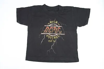 Buy Kids AC/DC Shirt High Voltage Tour 76 Hard Rock Band Youth Tee 5-6 Yrs • 25.20£