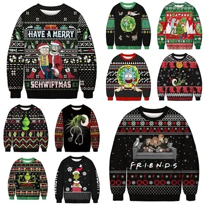 Buy Unisex Christmas Rick Morty Ghostbusters Grinch Sweater Pullover Top Xmas Gifts • 11.99£