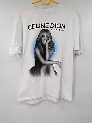Buy Celine Dion Concert T-shirt 2018 - White UK M        1830 • 29.99£