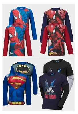 Buy Boys Officially Licensed Marvel DC Comics Long Sleeve T-Shirt Free P+P • 6.99£
