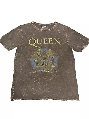 Buy Queen Official Merch Shirt Mens Size M Black Stone Wash Short Sleeve • 15.72£