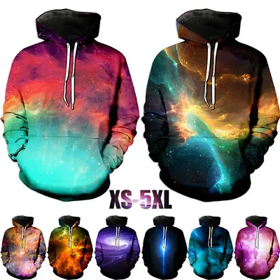 Buy 3d Printed Hoodies Print Pullover Sweatshirts Starry Sky Galaxy Men/women • 21.59£