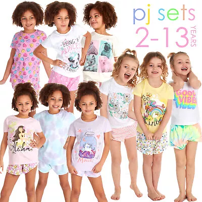 Buy Kids Girls Pyjamas Short 100% Cotton 2-3 3-4 4-5 5-6 7-8 9-10 11-12 13 Years UK • 4.99£