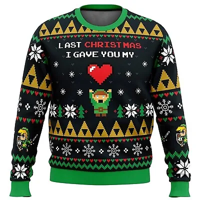 Buy Link To My Heart Legend Of Zelda Ugly Christmas Sweater, Legend Of Zelda Ugly Sw • 23.68£