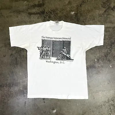 Buy Washington DC T-Shirt Mens Memorial 93 90s Tourist Single Stitch Tee White Large • 15£