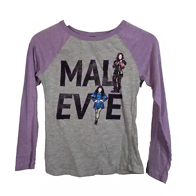Buy Disney Descendants EVIE & MAL Foil Jersey Long Sleeve Tshirt Girl L 10/12 Purple • 12£