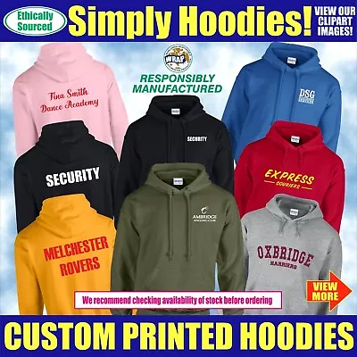 Buy Custom Printed Hoodie Personalised Top Team Uniform Workwear Jumper Unisex • 18.75£