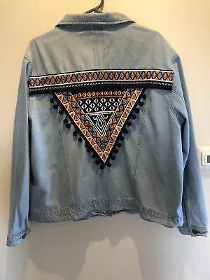 Buy Boho Style Embroidered Denim Jacket • 17.50£