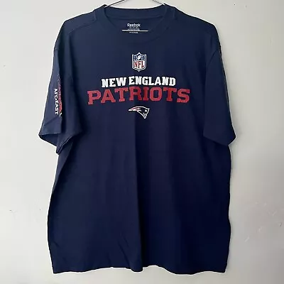 Buy Reebok NFL New England Patriots T-Shirt Mens Size Medium Navy Blue Graphic Print • 6.99£