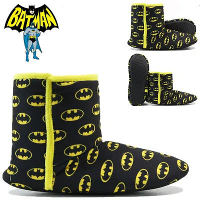 Buy Mens Batman Dc Novelty Boots Ankle Fleece Lined Warm Shoes Booties Slippers Size • 11.95£