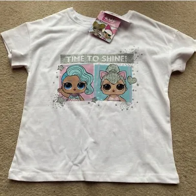 Buy LOL Surprise! Time To Shine White Short Sleeve Tshirt Age 7/8 Years Cost £11 NEW • 10.49£