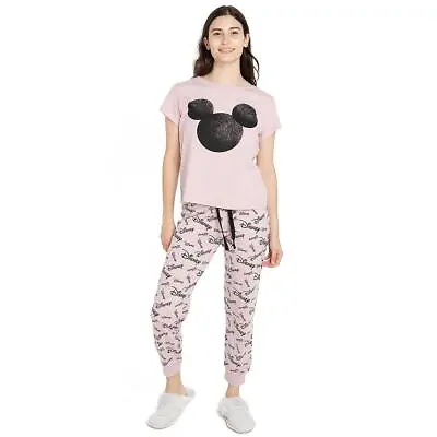 Buy Disney Ladies Pyjamas Mickey Mouse Silhouette PJs Set S-2XL Official • 18£