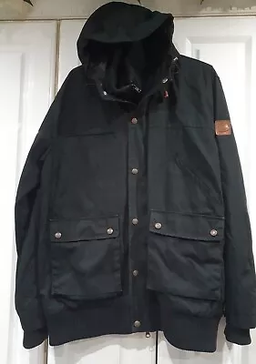 Buy Penfield Men's Hudson Wax Cloth Hooded Jacket MEDIUM Black • 24.99£
