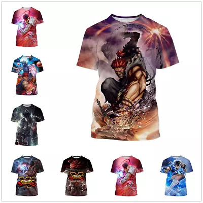 Buy 3D Game Street Fighter Unisex Casual T-Shirt Women Men Kids Short Sleeve Tops UK • 14.99£