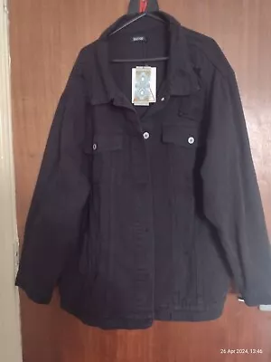 Buy Black Denim Jacket Distressed Size 24 New • 15£
