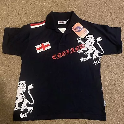 Buy Boys Girls England T Shirt. 8-9 Years Navy Blue Cotton. Lion. Flag.New With Tags • 5.99£