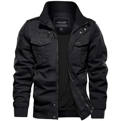 Buy Mens Military Tactical Jacket Casual Cotton Bomber Coat Army Combat Cargo Jacket • 46.78£