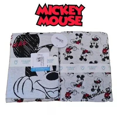 Buy ❤️bnwt Ladies Disney Mickey Mouse Grey Pyjamas Pjs Size 12-14 Red Short Sleeve • 15.99£