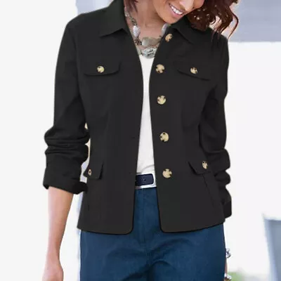 Buy UK 8-24 Women Buttons Up Tops Cardigan Long Sleeve Casual Loose Coat Jacket Plus • 18.94£