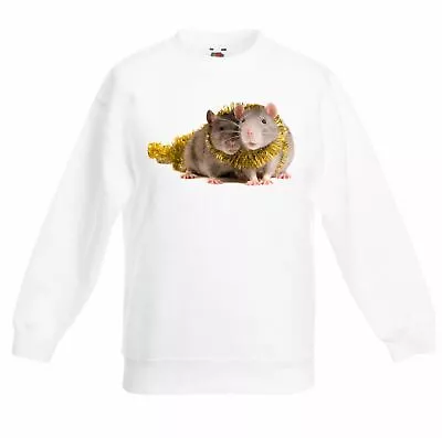 Buy Pet Rats With Tinsel Christmas Kids Sweatshirt - Gift Present Xmas Jumper • 19.95£