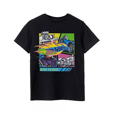 Buy Hot Wheels Boys Made To Race Neon T-Shirt NS8144 • 13.59£
