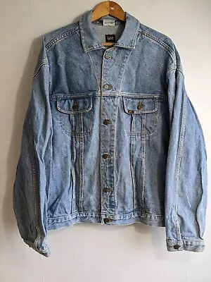 Buy Men's Vintage Lee Rider Blue Denim Jacket Size L Jean Trucker Festival • 21.99£
