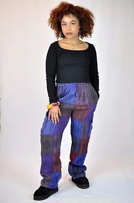 Buy Patchwork Hippie Trousers, Unisex Funky Cotton Joggers Festival Pants, Brand New • 20£