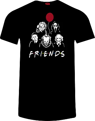 Buy Friends Horror T-Shirt - IT Pennywise Halloween Chucky  Scream Saw Mike Myers • 15.99£
