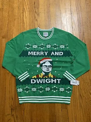 Buy The Office Dwight Schrute Tipsy Elves Mens XXL Green Merry Christmas Sweater NWT • 47.50£