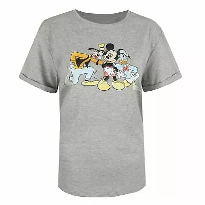 Buy Official Disney Ladies Mickey's Crew Fashion T-Shirt Grey Heather S-XL • 10.49£