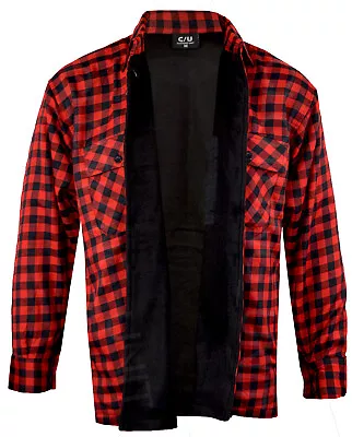 Buy Mens Collared Thermal Fleece Lined Shirt Lumberjack Work Jacket Check M-2XL • 15.99£