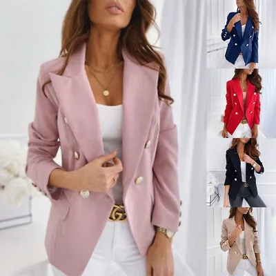 Buy Women Slim Blazer Work OL Jacket Long Sleeve Outwear Coat Formal Suit Plus Size  • 18.99£