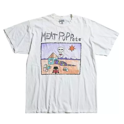 Buy MEAT PUPPETS MUSIC T-Shirt White Color Size XL Made In 1990's Vintage • 650.61£