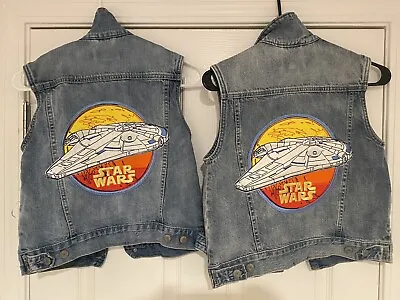 Buy Gap X Star Wars Millennium Falcon Embroidered Patch Denim Jean Vest Boys Size M • 38.49£