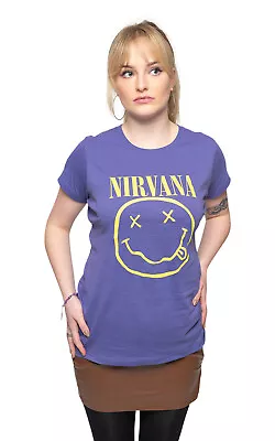 Buy Nirvana Yellow Gunge Smile Skinny Fit T Shirt • 14.93£