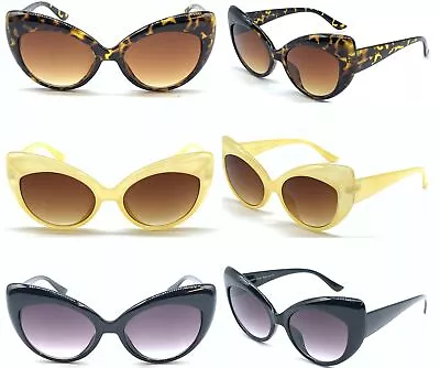 Buy Women's Large Fashion Cat Eye Isabell Sunglasses Rockabilly Cut Tip 60's UV400 • 3.49£