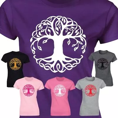 Buy Yggdrasil Tree T-Shirt Tree Of Life Celtic Tribal Tattoo Oak King Ladies Tops • 8.99£