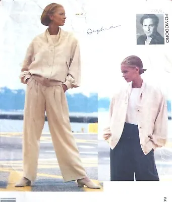 Buy Vogue 2627 Carmelo Pomodoro Pattern 90s Bomber Jacket And Pants Size 14 • 11.38£