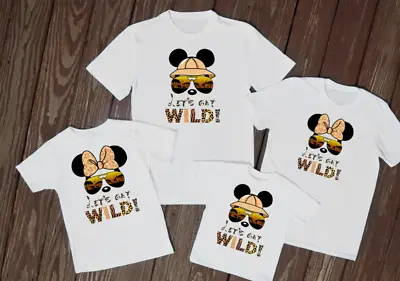 Buy Matching Shirts Lets Get Wild His And Hers Disney Shirts T-shirts Tops Family Uk • 10.49£