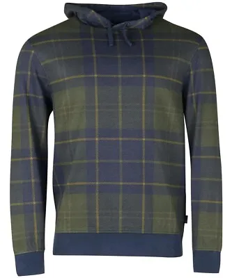 Buy Barbour Syston Cotton Popover Hoodie - Green/Navy Check - Size XXL - RRP £99.95 • 72.50£