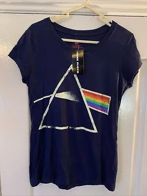 Buy Bnwt Ladies Official Pink Floyd, The Dark Side Of The Moon T Shirt. Navy Blue.xl • 6.99£
