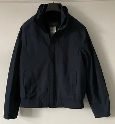 Buy Marks & Spencer Mens Fleece Lined Bomber Jacket + Stormwear  Navy Large Rrp £79 • 29.99£