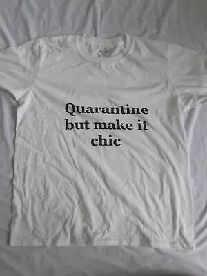 Buy New Girls Quarantine But Make It Chic T-shirt White 12-13 Years • 6£