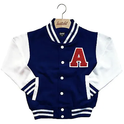 Buy Kids Varsity Baseball Jacket Personalised With Genuine Us College Letter A • 29.95£