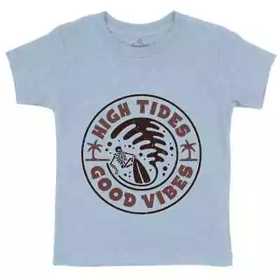 Buy High Tides T-Shirt Surf Good Vibes Surfing Ride Waves Beach Summer Holiday P046 • 9.99£