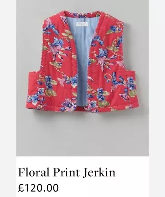 Buy TOAST Jerkin Waistcoat M Vest Red Floral Boho Gypsy Folk Kantha Cropped Jacket • 64£