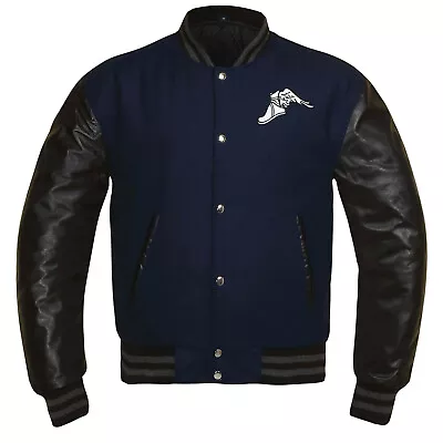 Buy Men's High Quality Leather Jacket Casual Coat Bomber Formal Jacket Varsity Blue • 59.45£