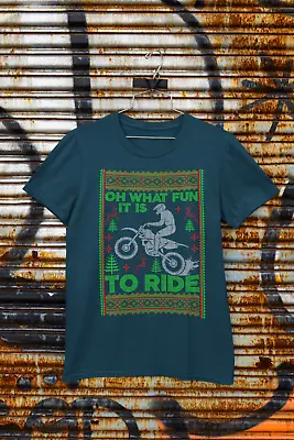 Buy Biker Christmas Gift Motorbike T Shirt Oh What Fun It Is To Ride Jumper Style • 9.77£