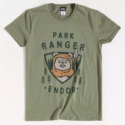 Buy Official Star Wars Ewok Endor Park Ranger Khaki T-Shirt : S,M,L,XXL • 19.99£