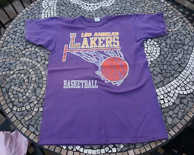 Buy Champion Vintage Purple Lakers  T Shirt L Large 80s 1980s Made In USA Basketball • 49.99£